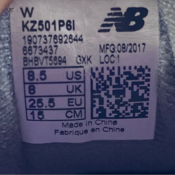 New balance purple 501 running shoe toddle size 8.5 - Picture 6 of 6